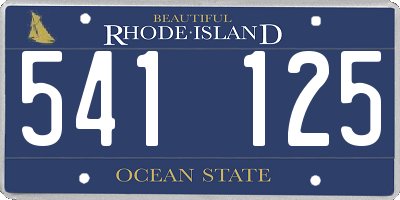RI license plate 541125