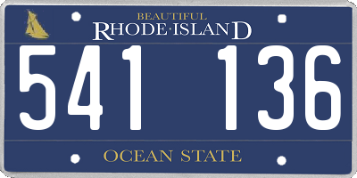 RI license plate 541136