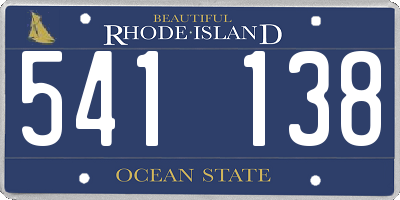 RI license plate 541138