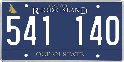 RI license plate 541140