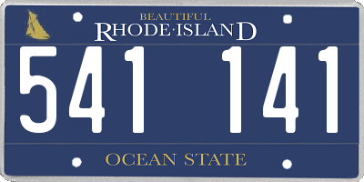 RI license plate 541141