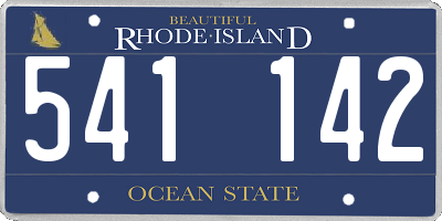 RI license plate 541142