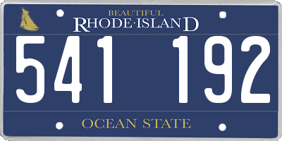 RI license plate 541192