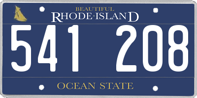 RI license plate 541208