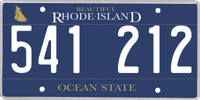 RI license plate 541212