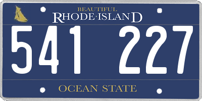 RI license plate 541227