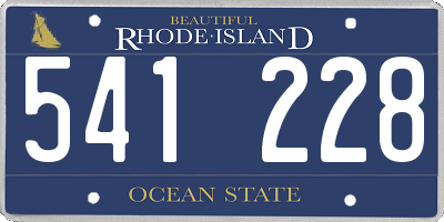 RI license plate 541228