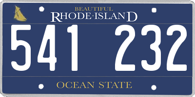 RI license plate 541232