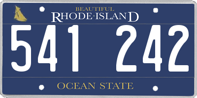 RI license plate 541242