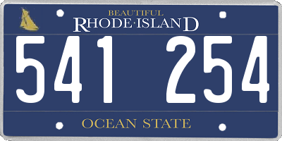 RI license plate 541254