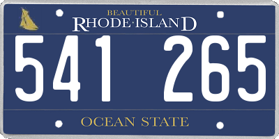 RI license plate 541265