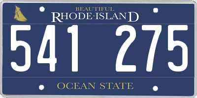 RI license plate 541275