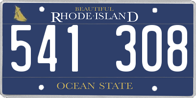 RI license plate 541308