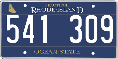 RI license plate 541309