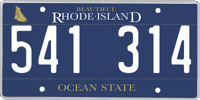 RI license plate 541314
