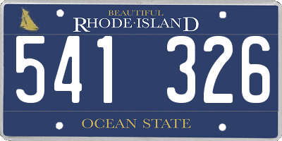 RI license plate 541326