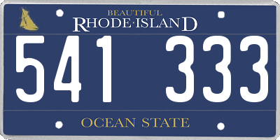 RI license plate 541333