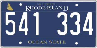 RI license plate 541334