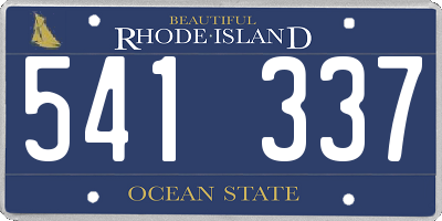 RI license plate 541337
