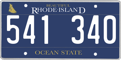 RI license plate 541340