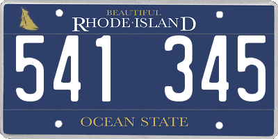 RI license plate 541345