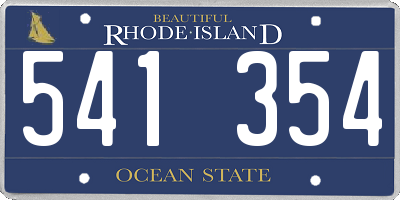 RI license plate 541354