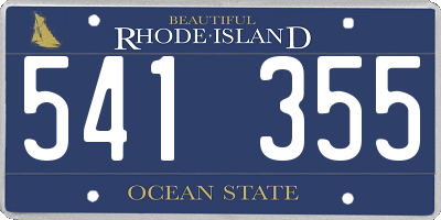 RI license plate 541355