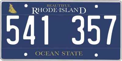 RI license plate 541357