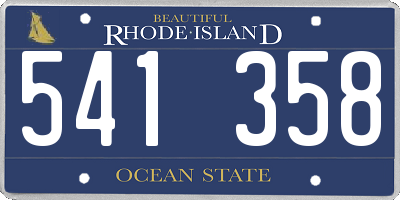 RI license plate 541358