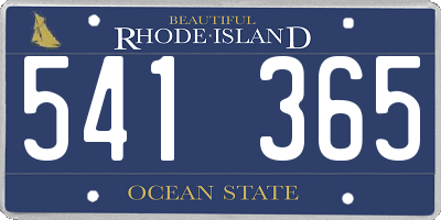 RI license plate 541365