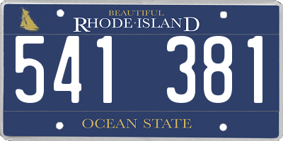 RI license plate 541381