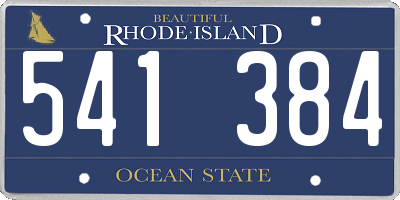 RI license plate 541384