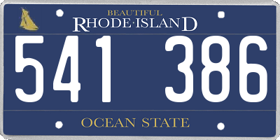 RI license plate 541386