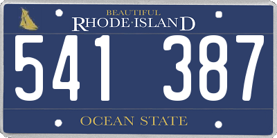 RI license plate 541387