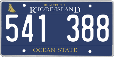 RI license plate 541388