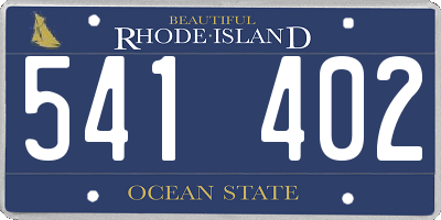 RI license plate 541402