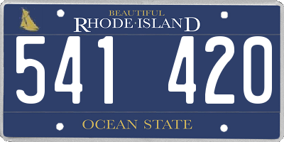 RI license plate 541420