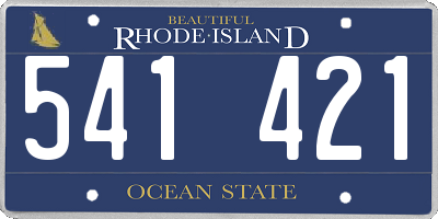 RI license plate 541421