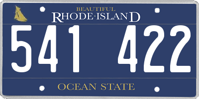 RI license plate 541422