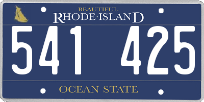 RI license plate 541425
