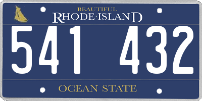 RI license plate 541432