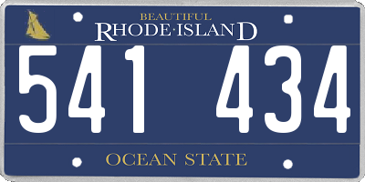 RI license plate 541434