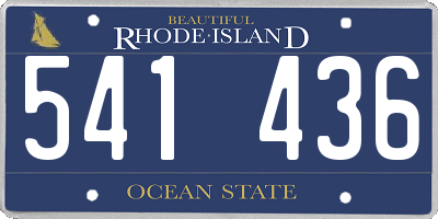 RI license plate 541436