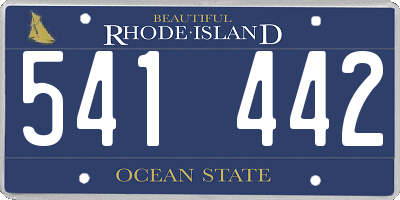 RI license plate 541442