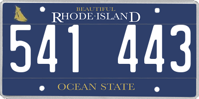RI license plate 541443