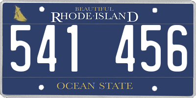 RI license plate 541456