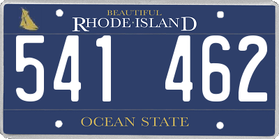 RI license plate 541462