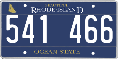 RI license plate 541466