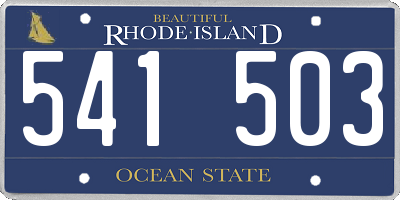 RI license plate 541503