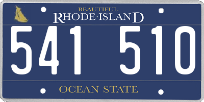 RI license plate 541510